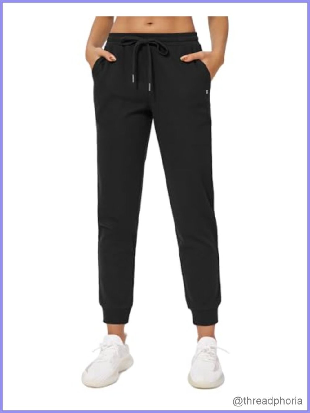 High Waist Jogger Sweatpants with Pockets Athletic Lounge Pants Cotton Polyester